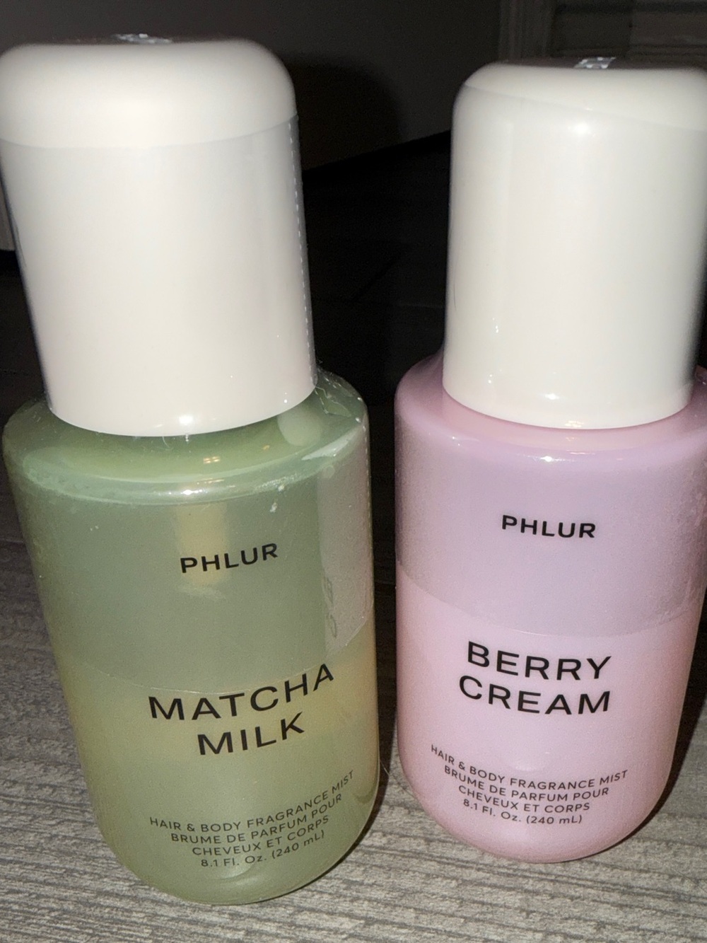 PHLUR Matcha Milk + Berry Cream Hair & Body Mist Duo 8.1 oz Each NEW - Picture 2 of 6